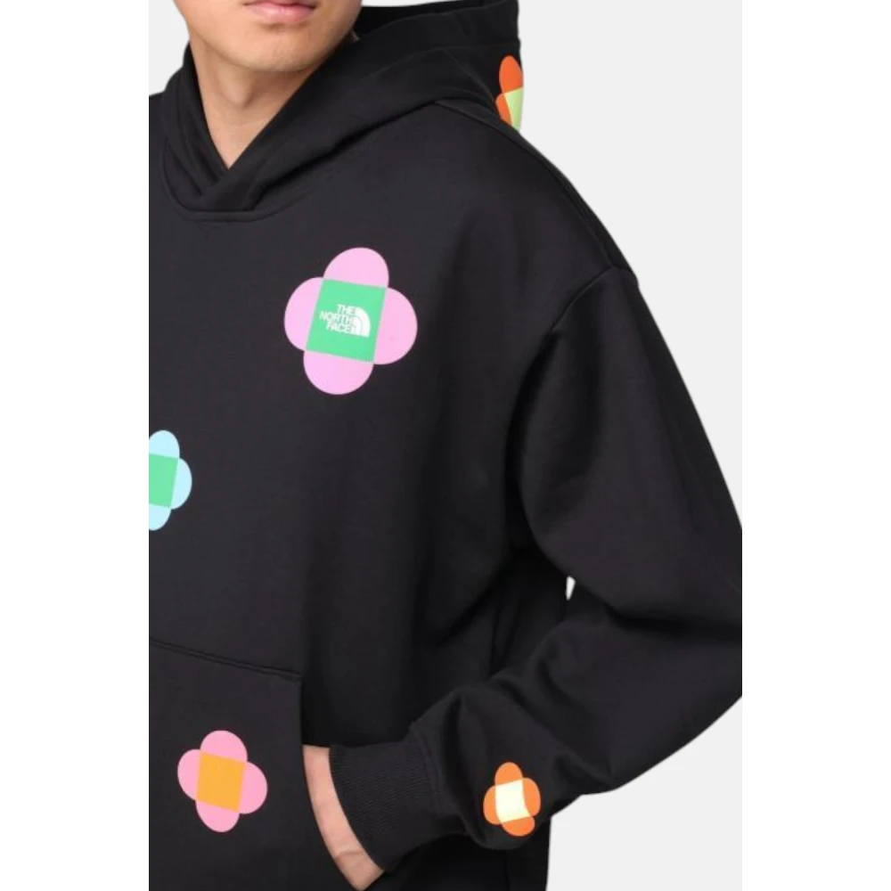 The North Face Oversized Hoodie met Voorzak Black Heren