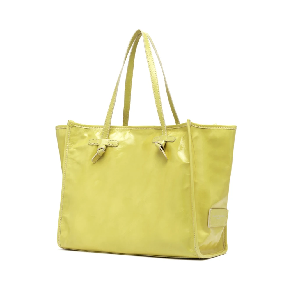 Gianni Chiarini Transparante leren handtas met vintage effect Yellow Dames
