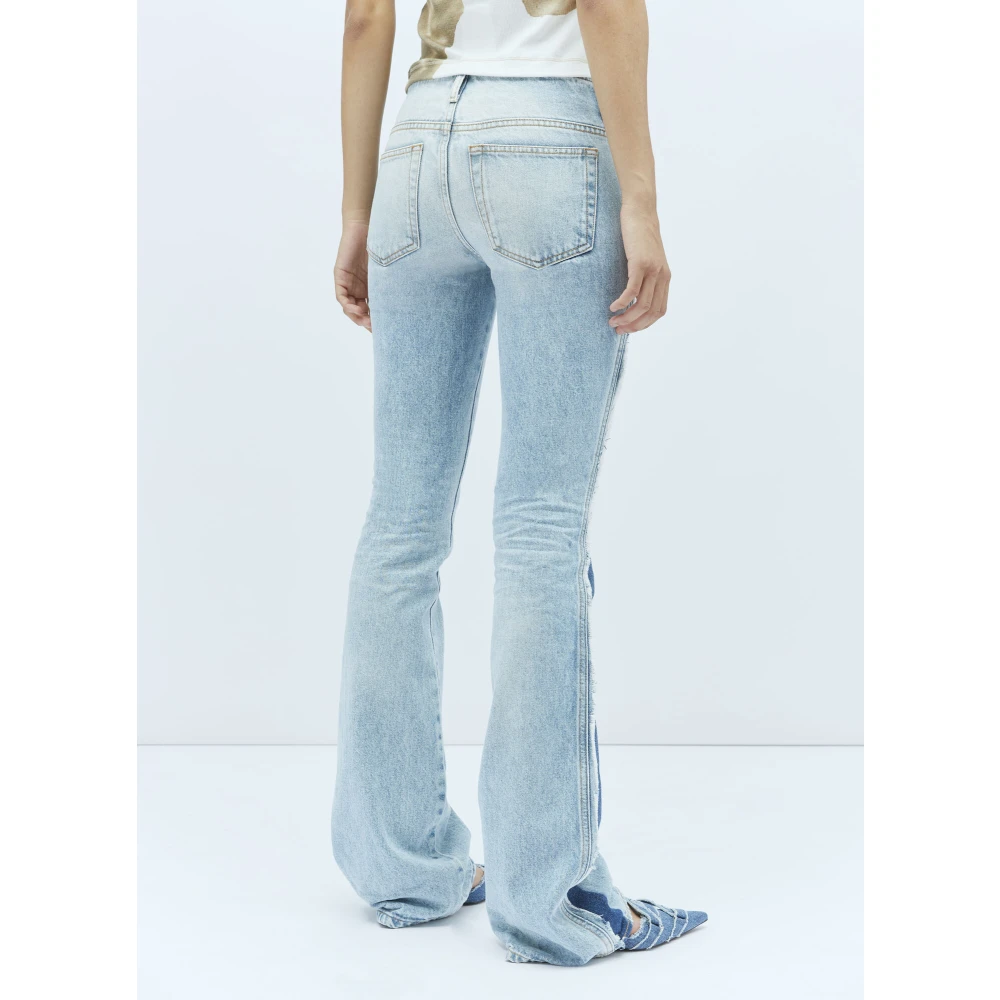 Diesel Gestreepte Lage Taille Jeans Blue Dames