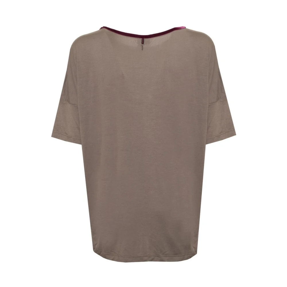Harmont & Blaine Top met relaxte pasvorm en korte mouwen Brown Dames