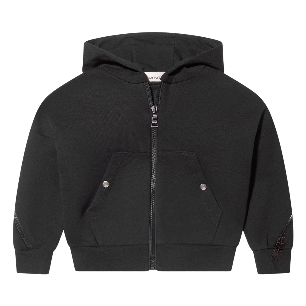 Moncler Girls Black Kids Sweatshirts, 10 Y, Zip Up Hoodie