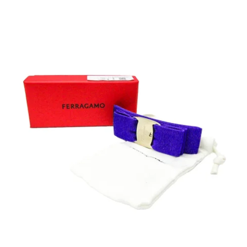 Salvatore Ferragamo Pre-owned Cotton hair-accessories Blue Dames