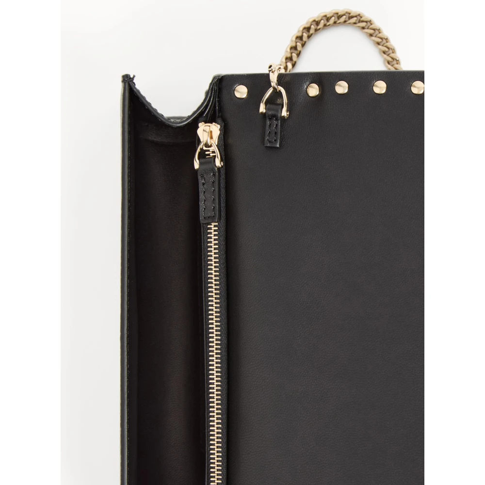 Valentino Garavani Studded Zwarte Leren Crossbody Tas Black Dames