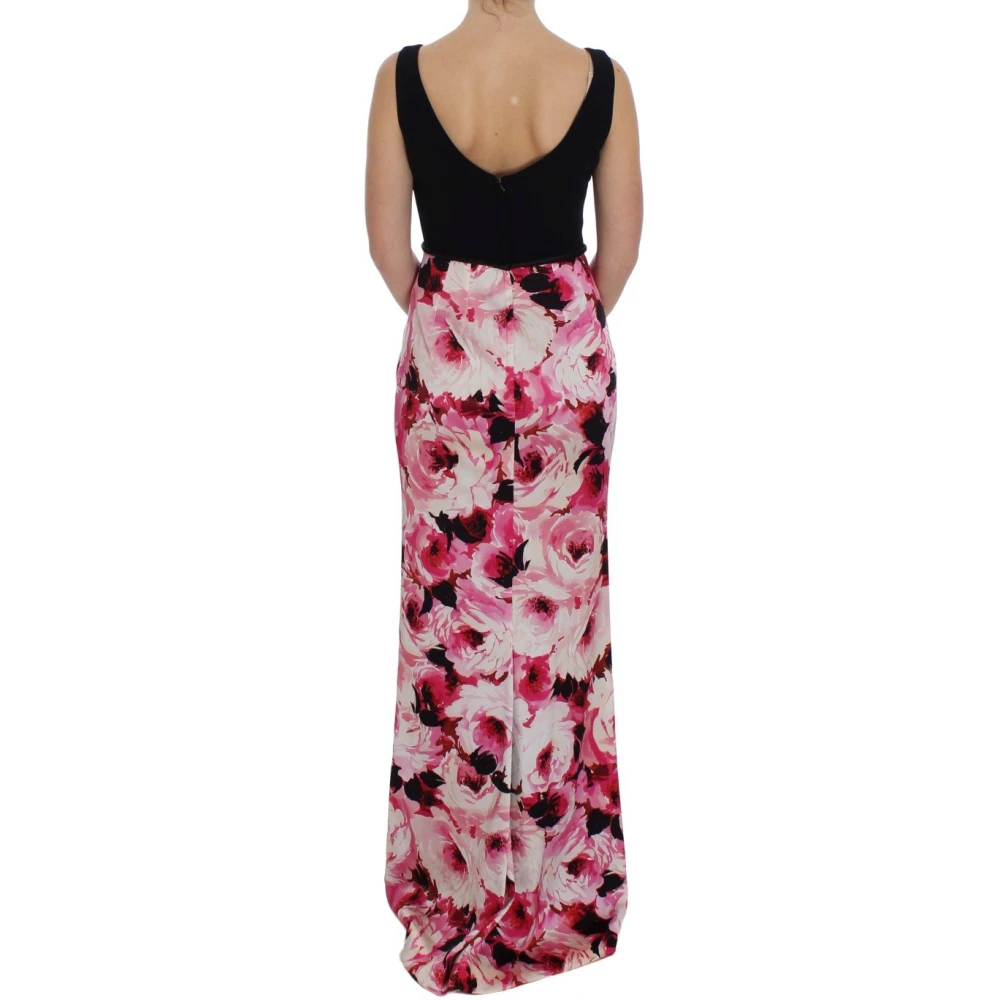 Dolce & Gabbana Bloemenprint Maxi Sheath Jurk Pink Dames