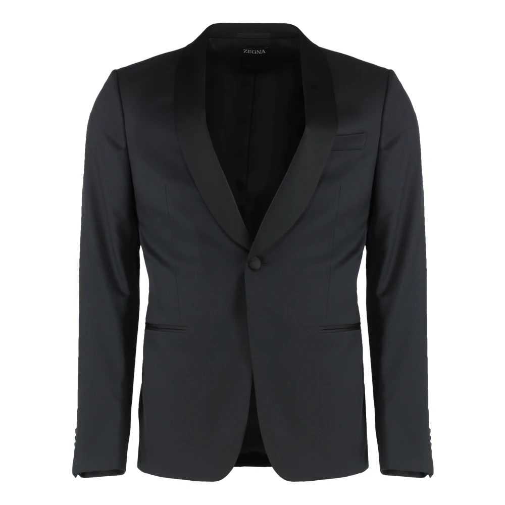 Ermenegildo Zegna Wollen pak met satijnen revers Black Heren