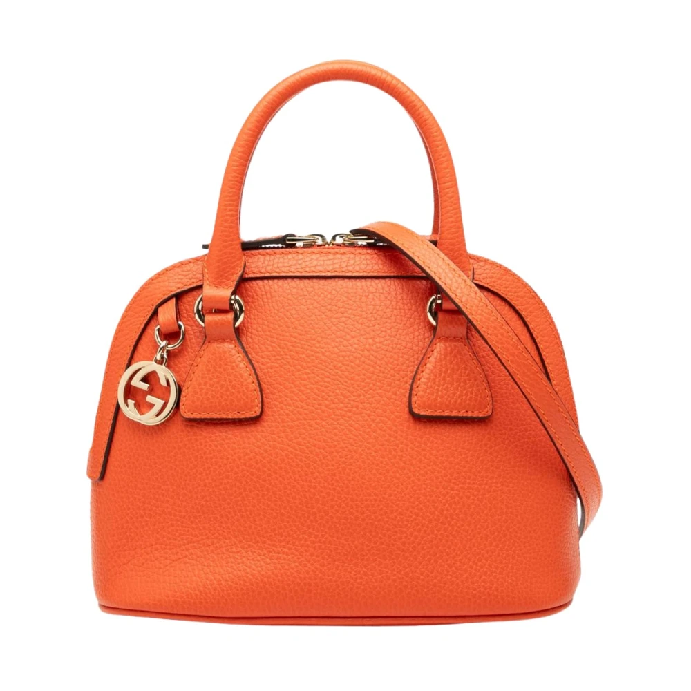 Gucci Vintage Women's Orange Pre-Owned Dome Leather Handbag