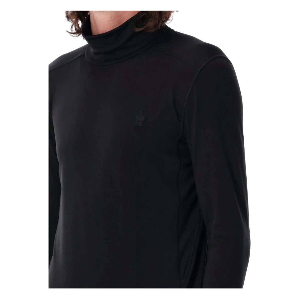 Moncler Zwarte Skiwear Aw24 Polo Neck Black Heren