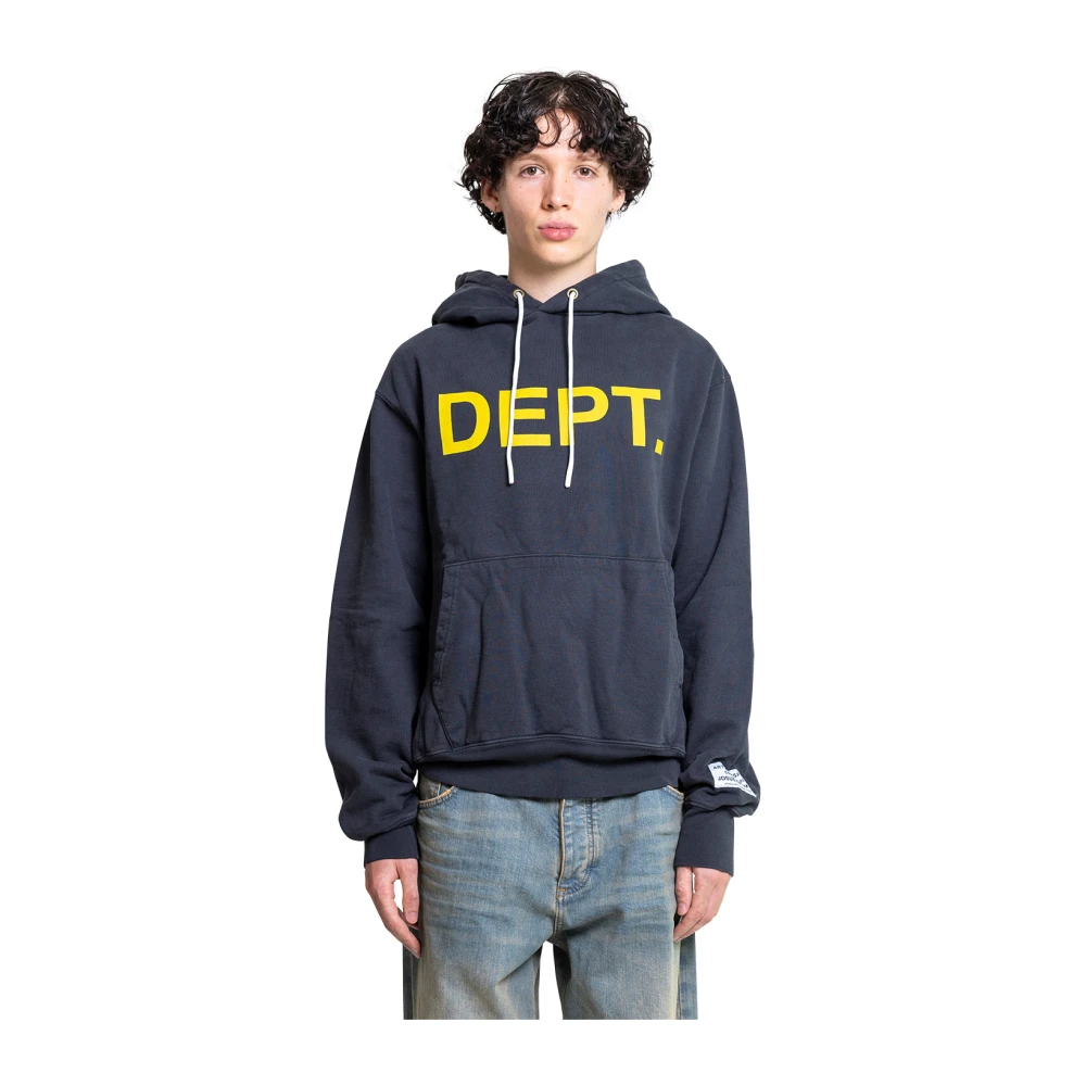 Gallery Dept. Zwarte hoodie met DIY-geïnspireerde esthetiek Blue Heren