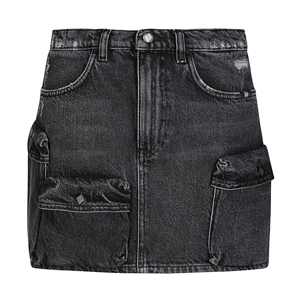 Amish Women's Black Denim Skirts, W27, Logo Jeans