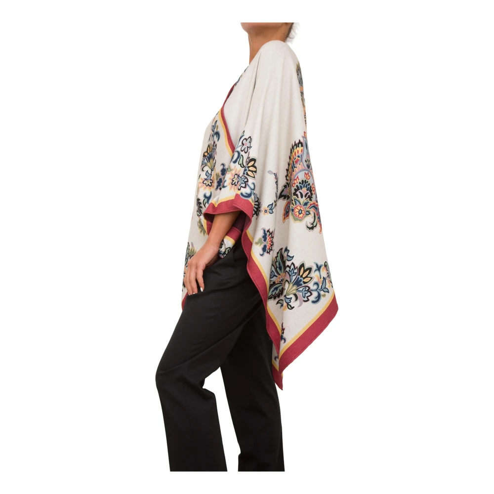 ETRO Witte Dames Capes en Poncho's Multicolor Dames