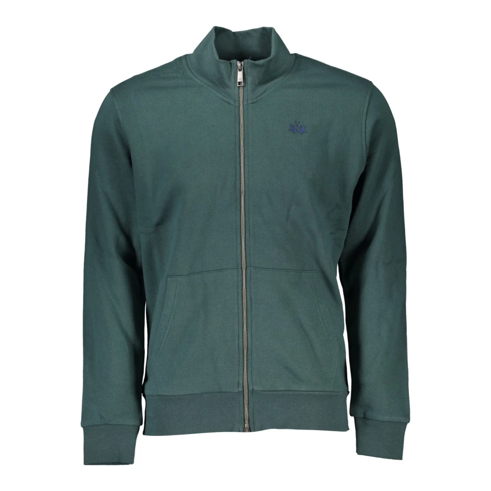 La Martina Green Mens Zip Sweatshirt Embroidered Logo - Male - Zip-Throughs - Green - Xl - Sweatshirts & Hoodies