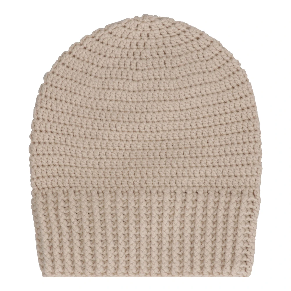 Malo Kasjmier Gehaakte Gebreide Muts Beige Dames