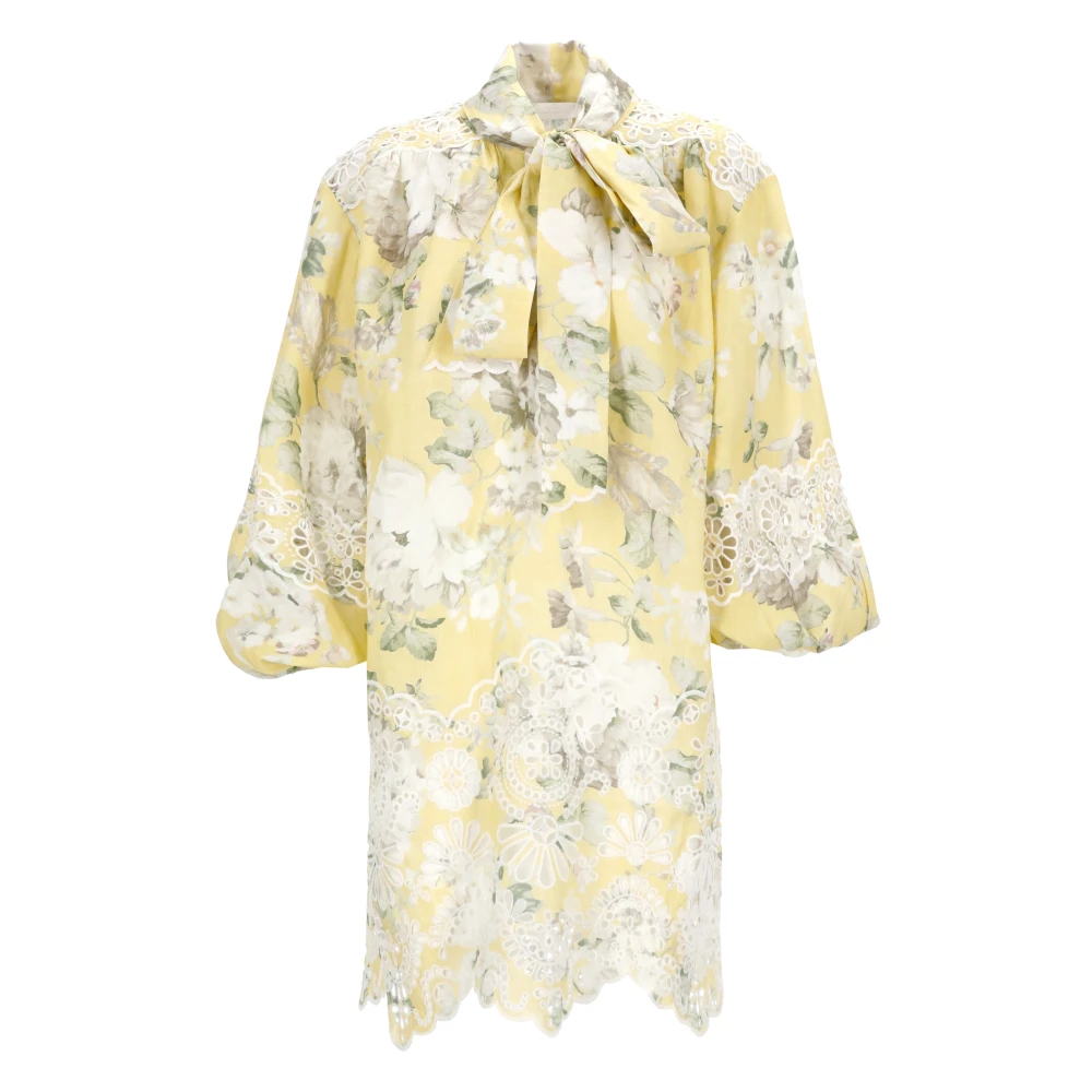 Zimmermann Gele Linnen Jurk met Kantdetails Yellow Dames