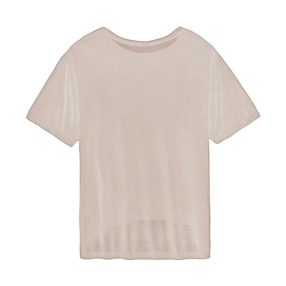 Hinnominate Oversized Modal T-shirt voor Dames met Logo Print Beige Dames