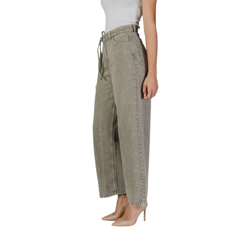 Only Groene Katoenen Jeans & Broeken Collectie Green Dames