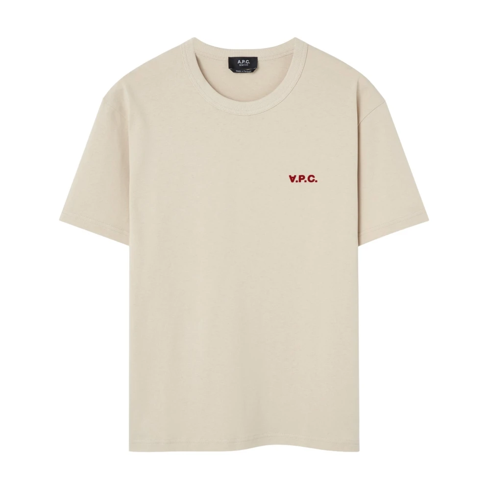 Camiseta Beige con Logotipo en Miniatura - A.p.c. - Modalova