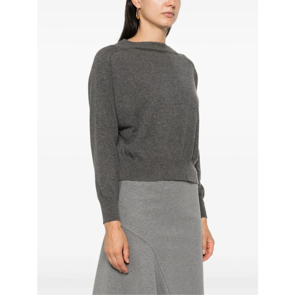BRUNELLO CUCINELLI Kasjmier Gebreide Trui Monili Detail Gray Dames
