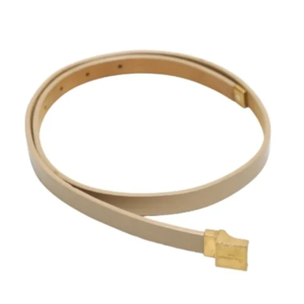 Louis Vuitton Vintage Pre-owned Leather belts Beige Dames