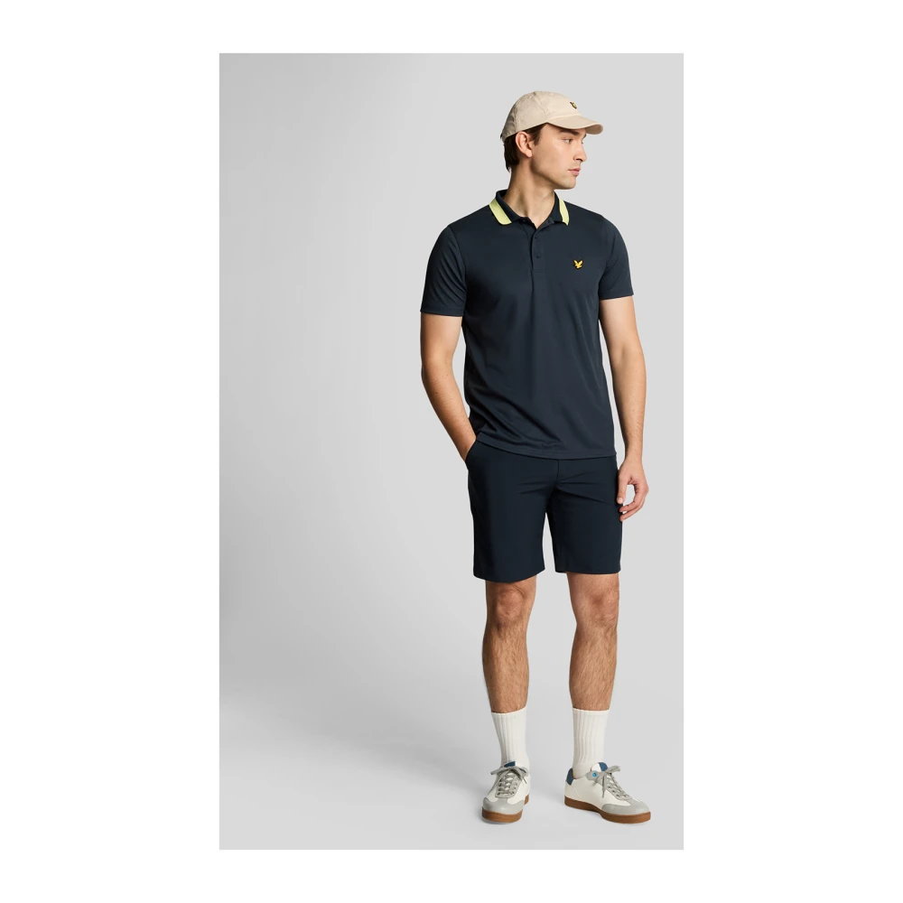 Lyle & Scott SS Polo Shirts Getipte Kraag Polo Shirt Blue Heren