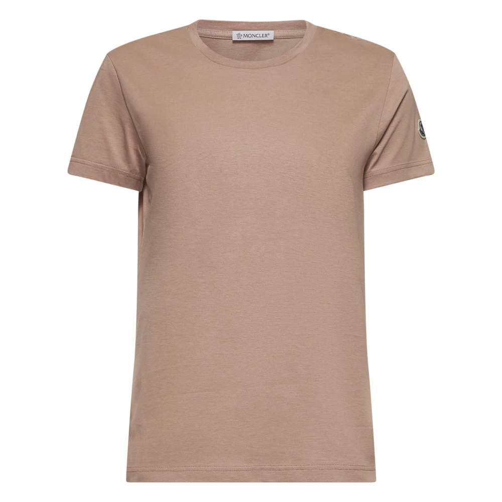 Moncler Women's Pink T-Shirts And Polos With Logo Patch
