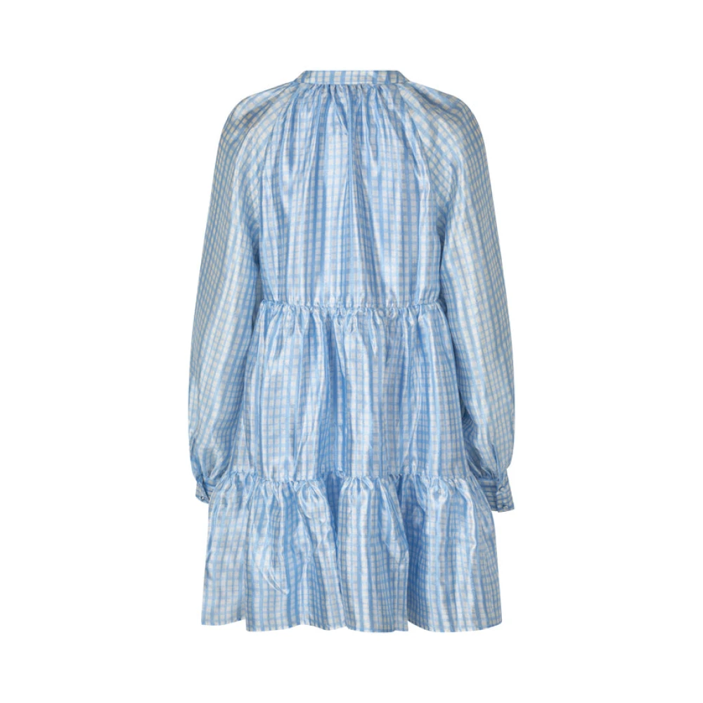Stine Goya Blauw Geruite Jurk Blue Dames