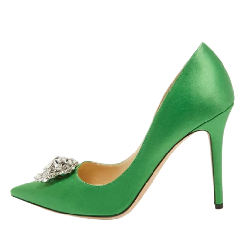 Jimmy Choo Pre-owned Pre-owned Satin klackskor Green, Dam