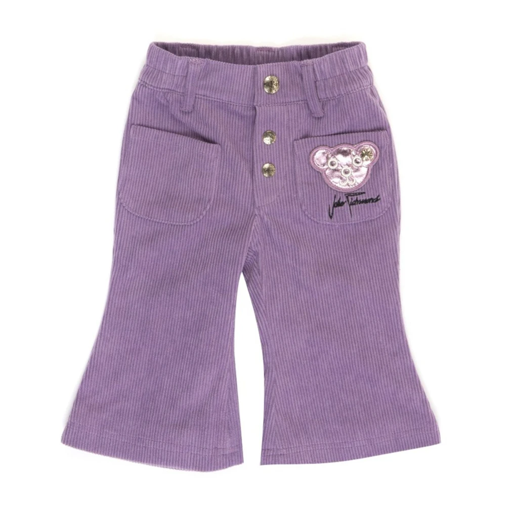 Richmond Sammet utsvängda byxor med elastisk midja Purple, Unisex