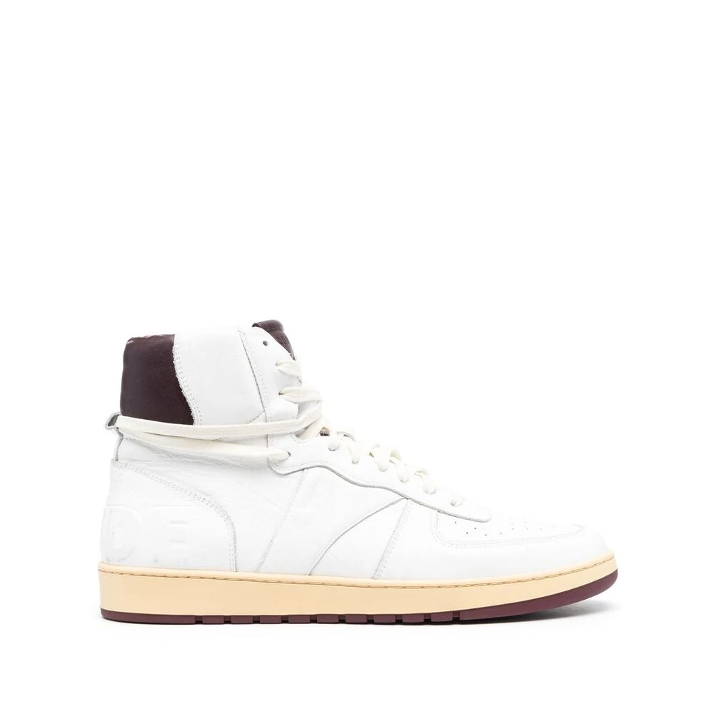 Rhude Hoge Sneakers Wit Maroon Paneelontwerp White Heren