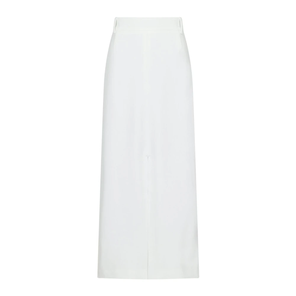 Neo Noir Melange Maxi Kjol med Framre Slits White, Dam