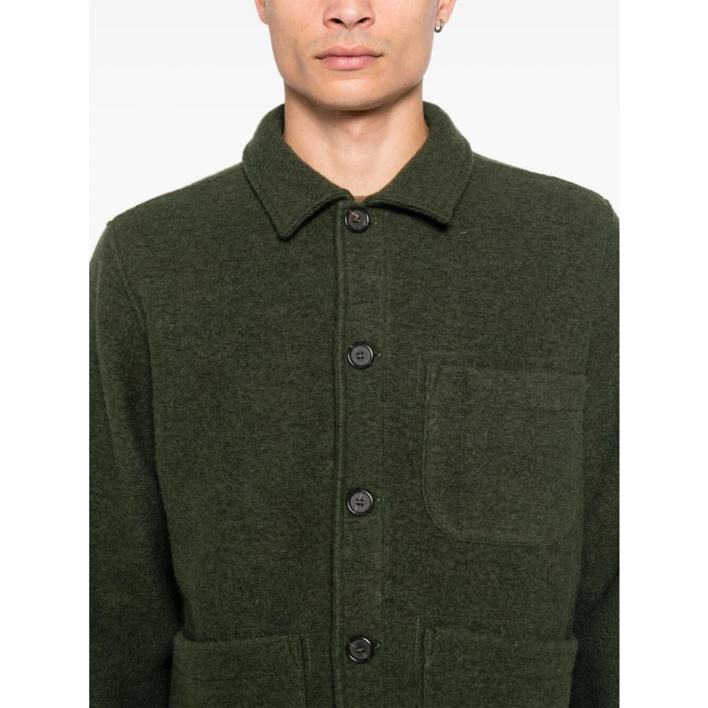 Universal Works Olijfgroene Wollen Field Jacket Green Heren