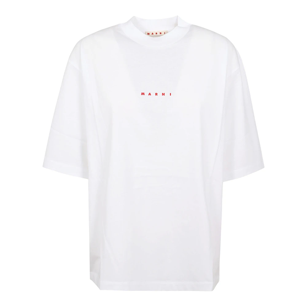 Marni Wit Katoenen T-Shirt Lily L1W01 White Dames