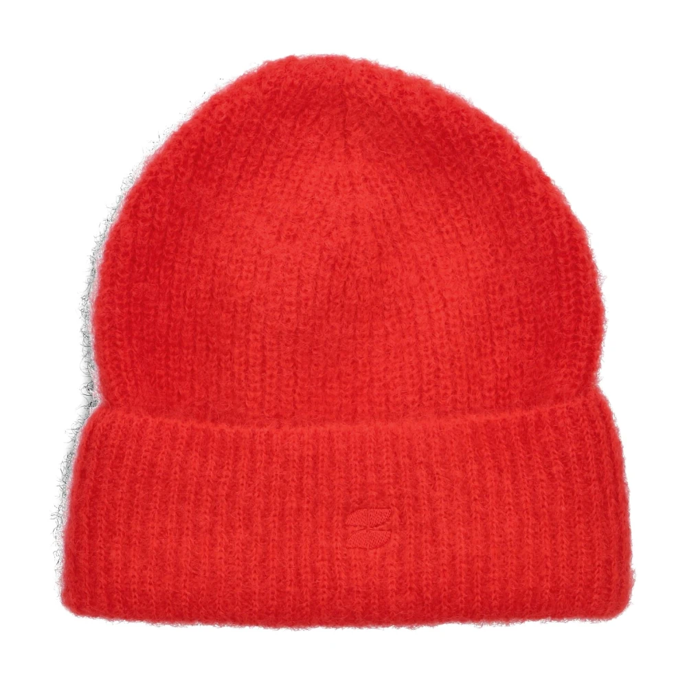 By-Bar Rode Logo Beanie Muts Red Dames