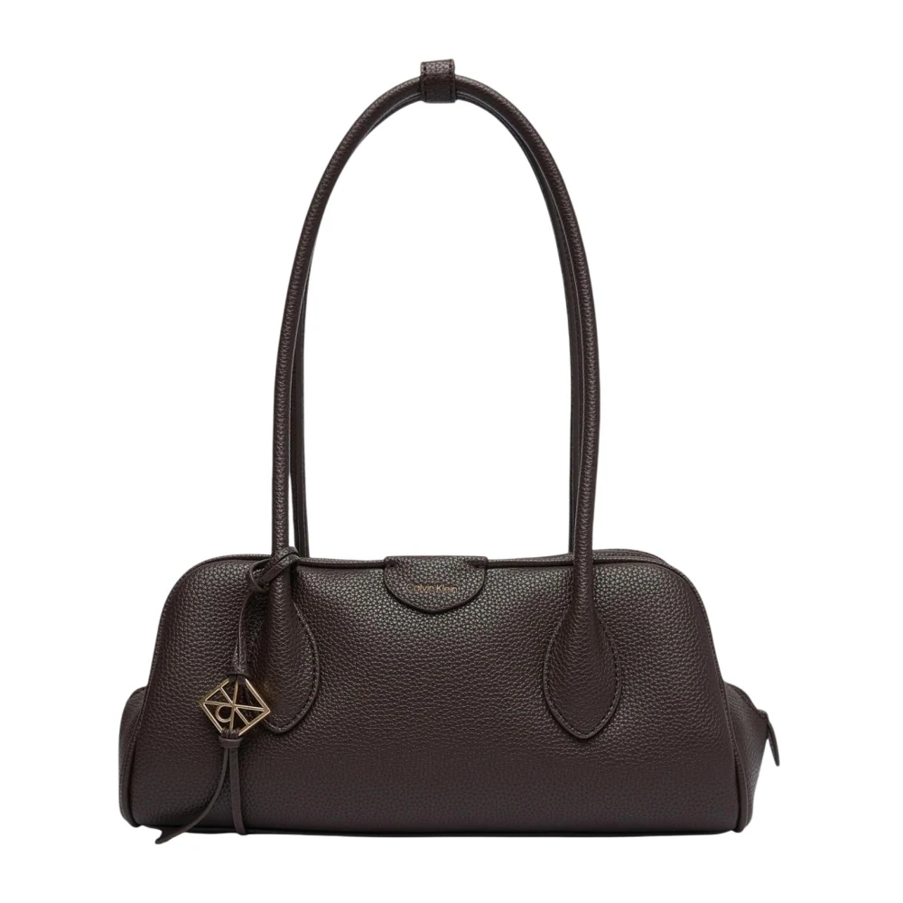 Calvin Klein Women's Brown Shoulder Bags, One Size, Emblem Trio Pebble Shoulder Bag