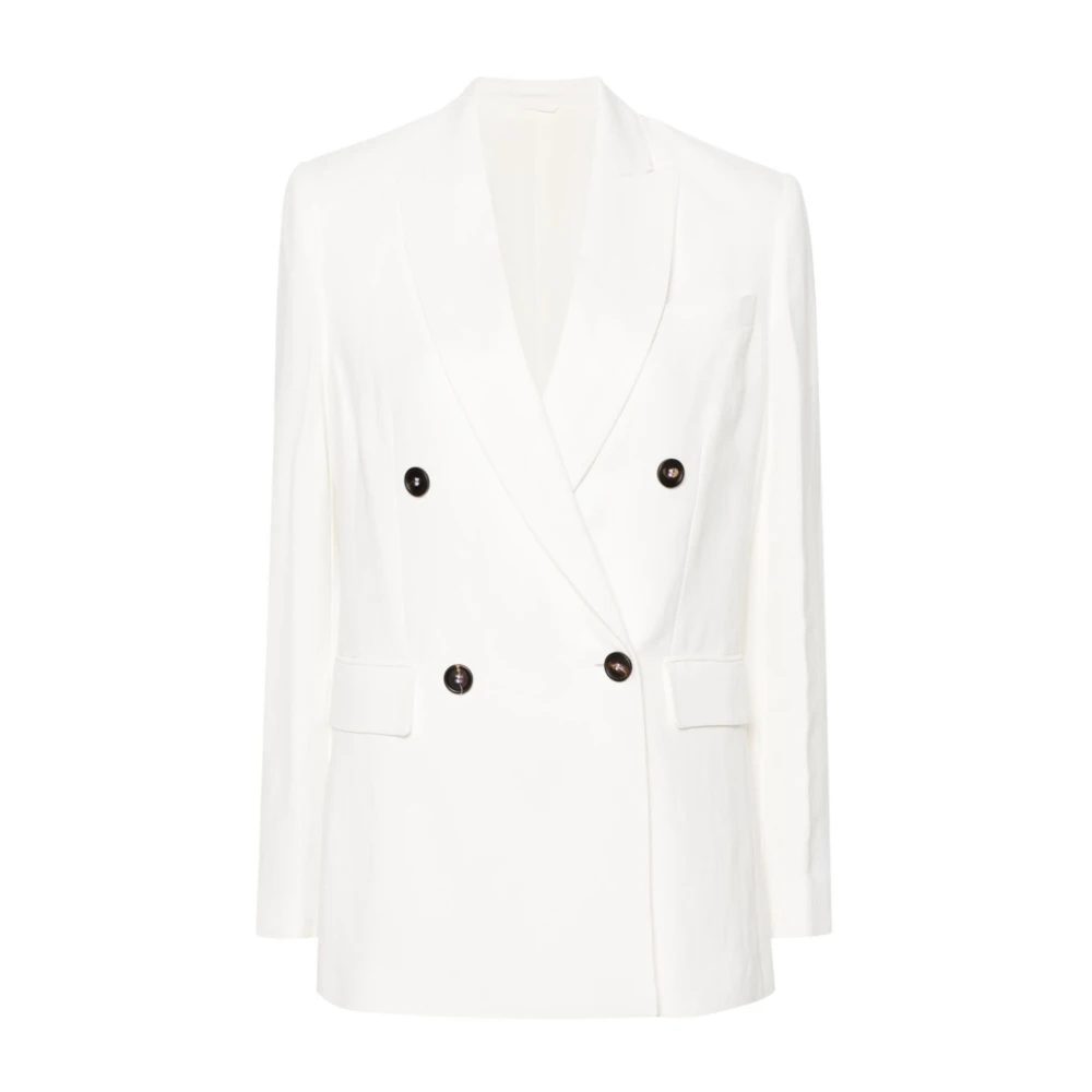 Brunello Cucinelli Women's Beige Logo Jacket - Blazers - M - Jackets