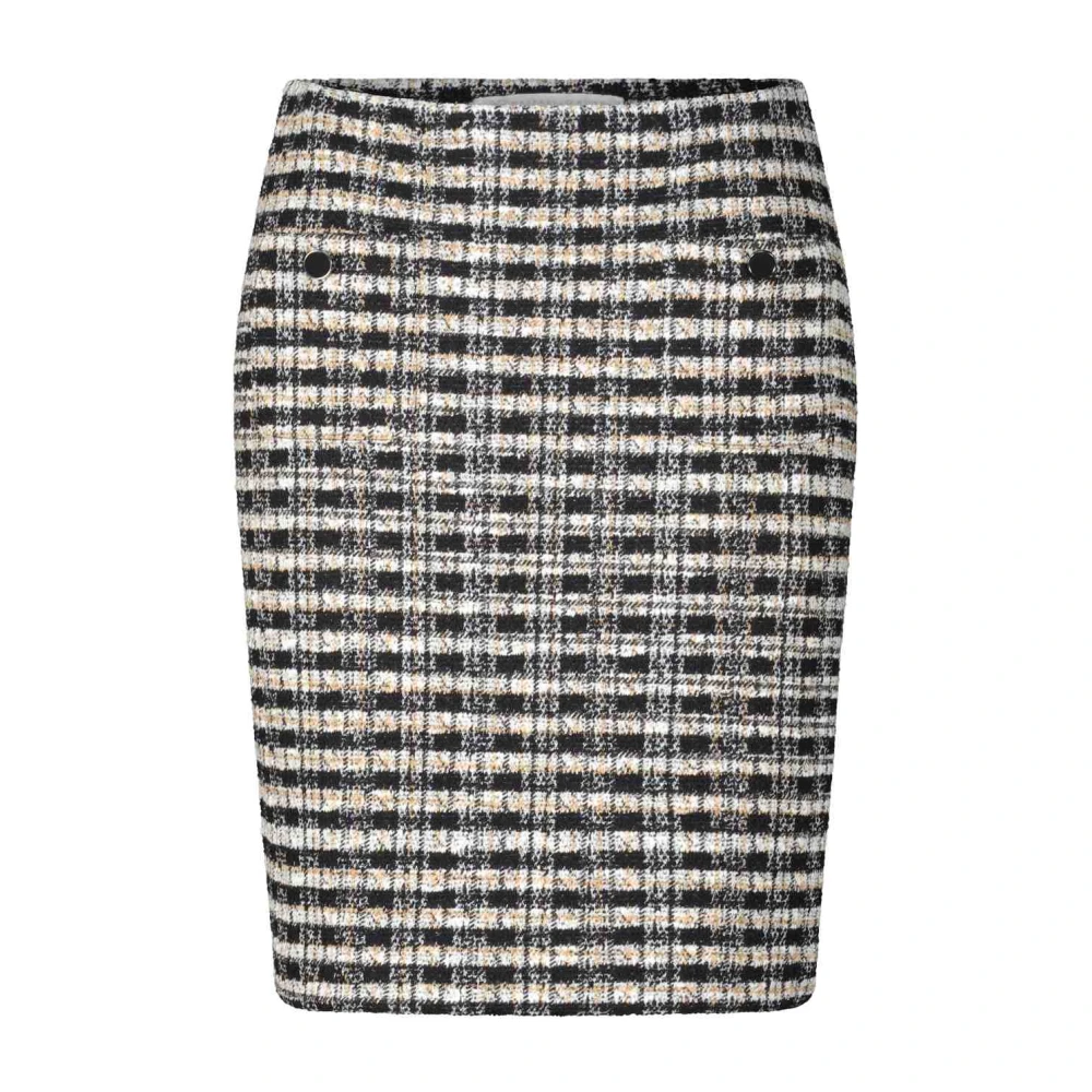 RAFFAELLO ROSSI Geruite Mini Rok voor Kantoor of Vrije Tijd Black Dames