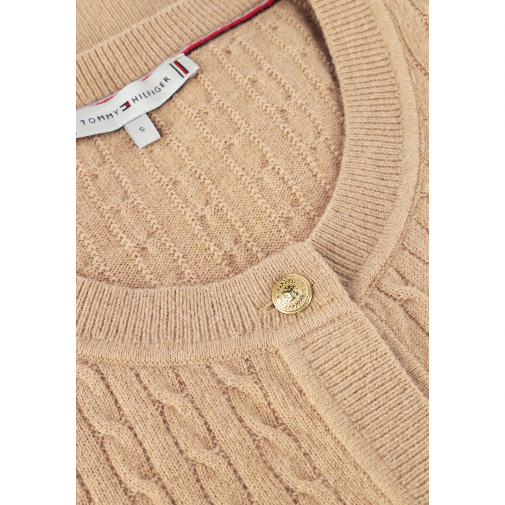 Tommy Hilfiger Bruine Kabel Gebreide Vest Top Brown Dames