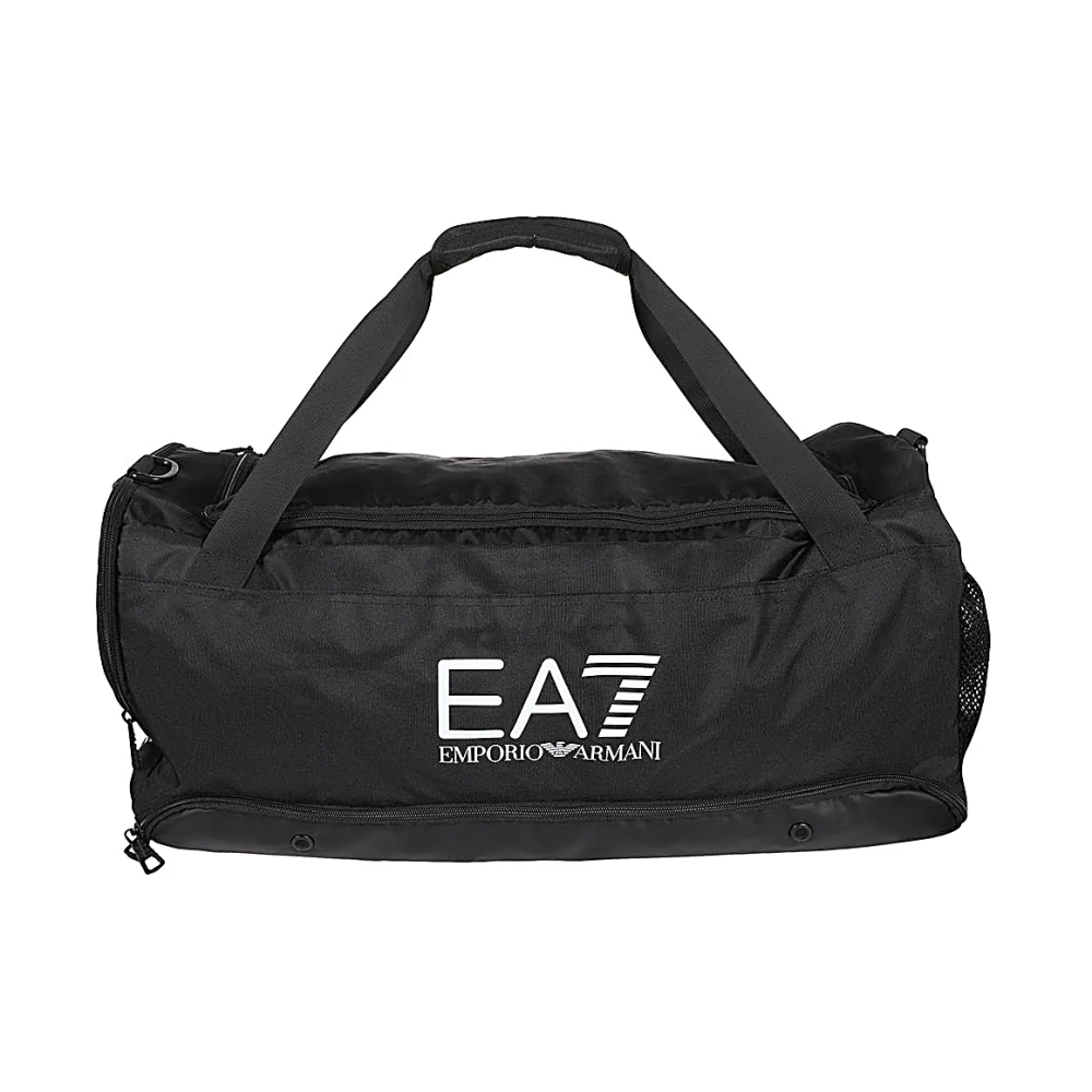 Emporio Armani EA7 Zwarte sporttas met meerdere compartimenten Black Heren