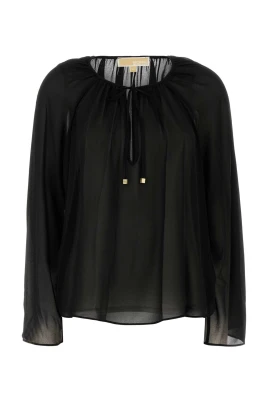 Svart Georgette Blus