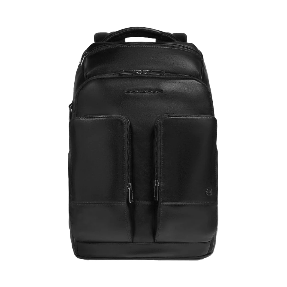 Piquadro Homme Noir Sacs, Taille: One Size Sac À Dos Personnalisable Pour Ordinateur Et Ipad® Avec Protections Antichoc Et Rfid