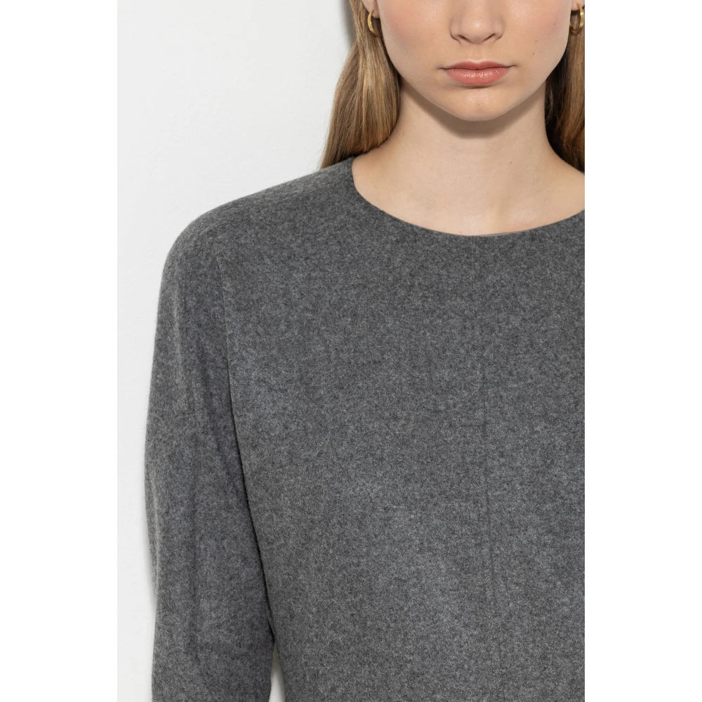 LUISA CERANO Flare Wollen Flanellen Jurk met Rits Gray Dames