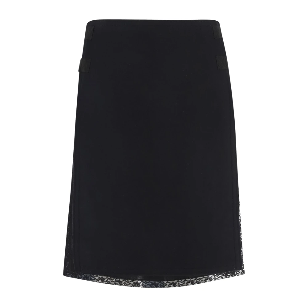 N21 Midi Rok met Kantafwerking Black Dames