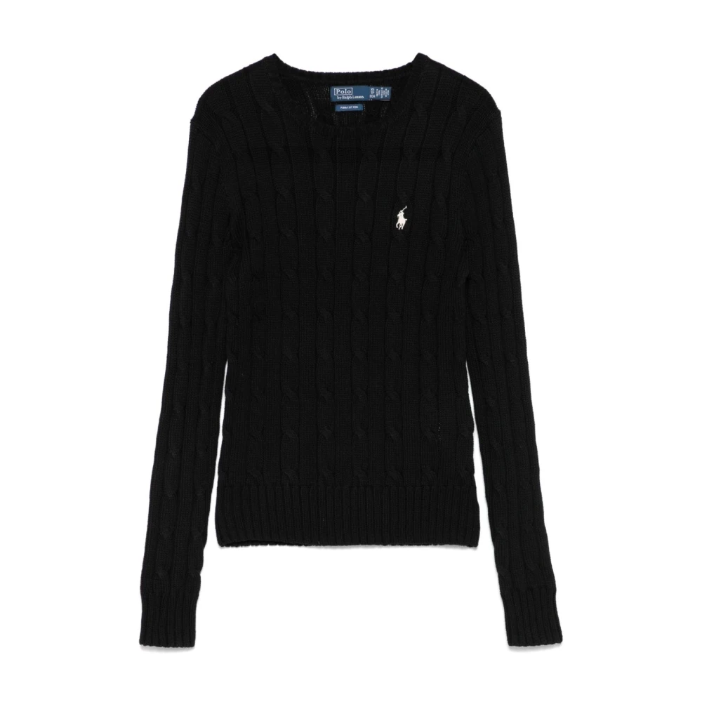 Polo Ralph Lauren Women's Black Round-Neck Knitwear, Xl, Julianna Pullover