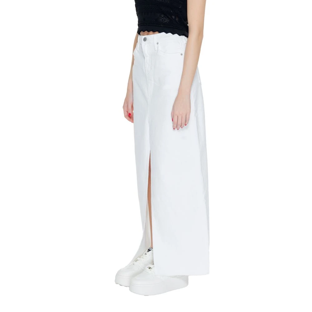Tommy Jeans Katoenen Dames Lange Rok White Dames