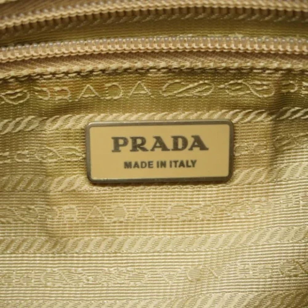 Prada Vintage Pre-owned Nylon prada-bags Beige Dames