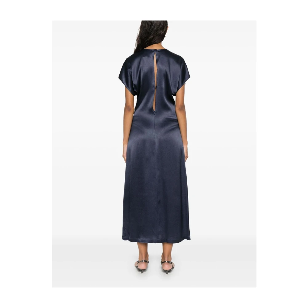 Semicouture Blauwe Zijden Jurk Elegant Damesmode Blue Dames