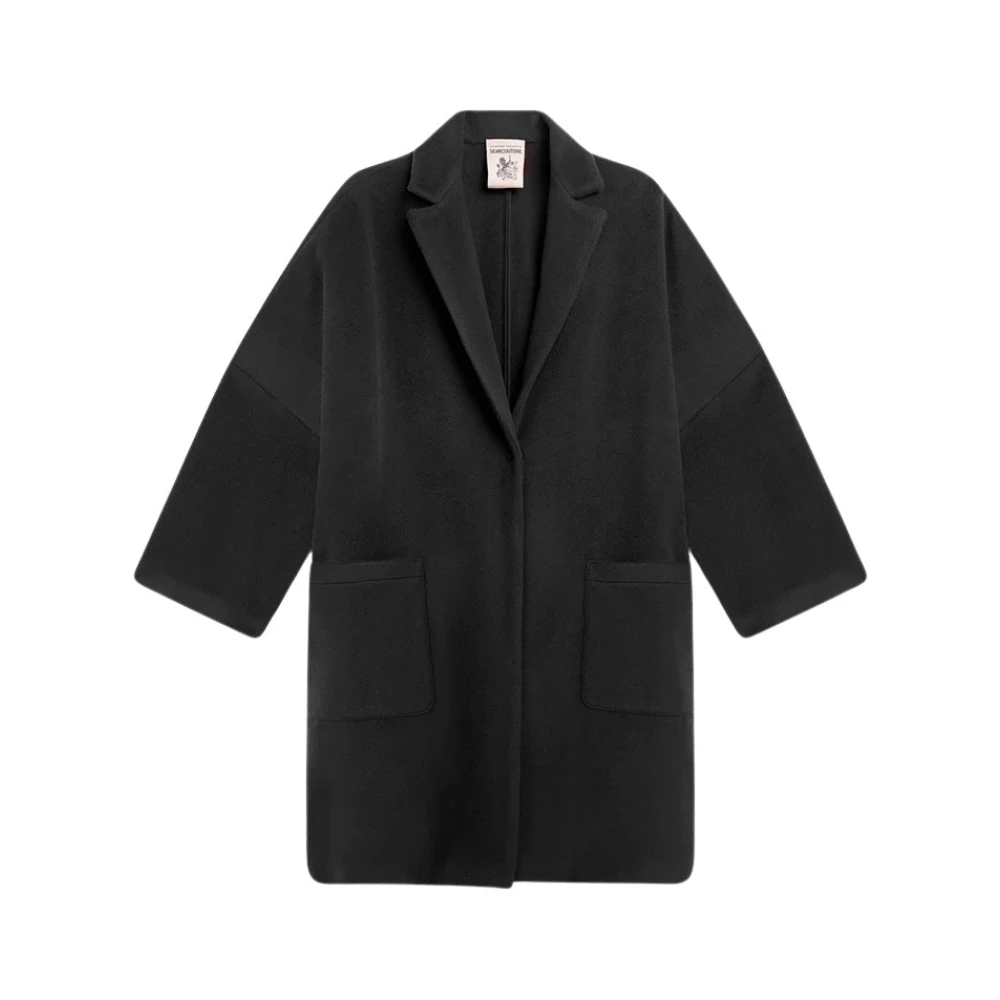 Semicouture Wollen Jas met Oversized Pasvorm Black Dames