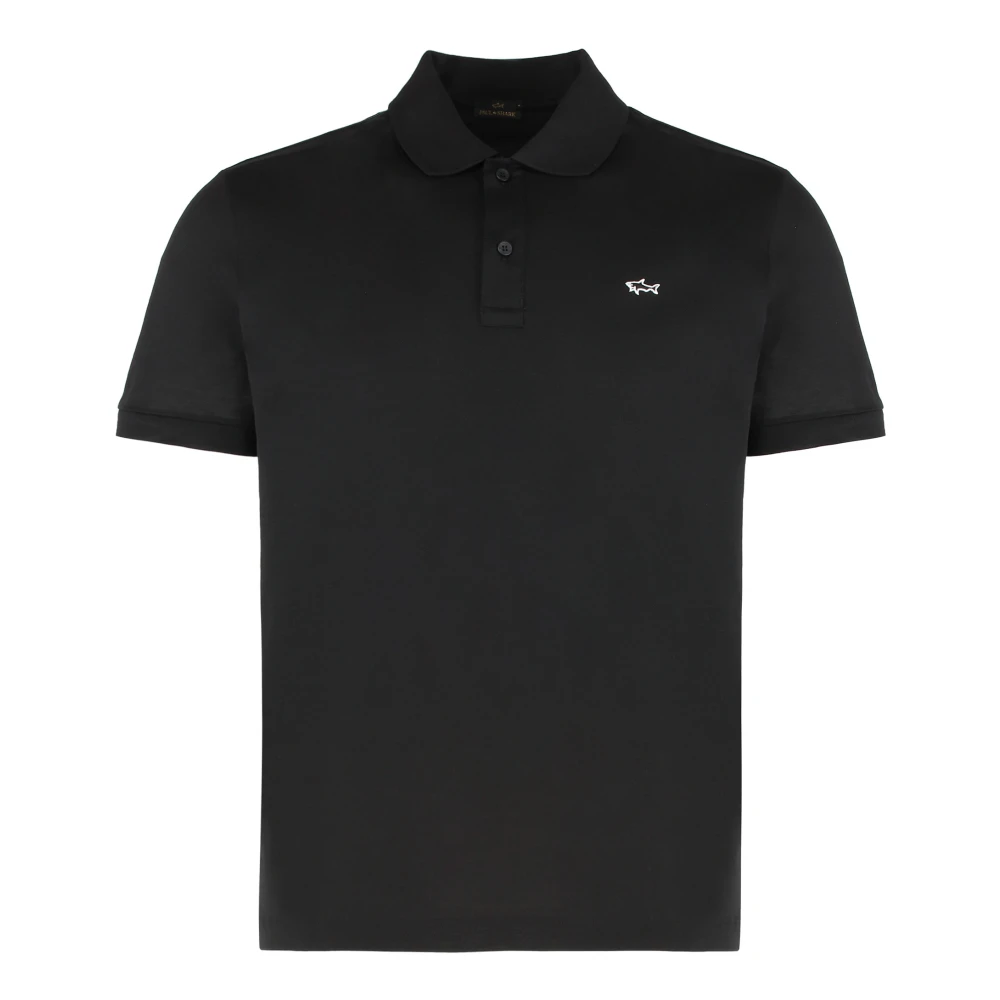 Paul & Shark Men's Black Polo Shirts, M, Cotton Piqué Polo Shirt