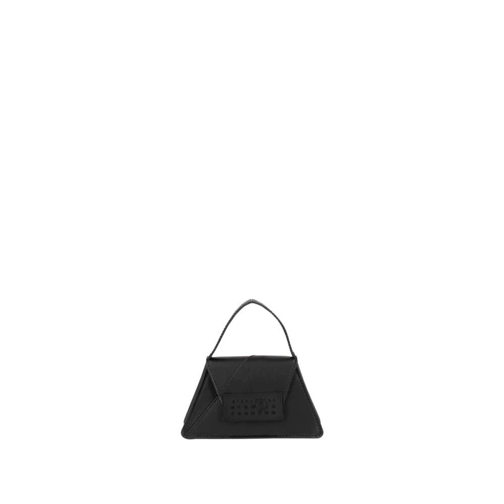 MM6 Maison Margiela Zwarte Mini Tote tas met Logo Patch Black Dames