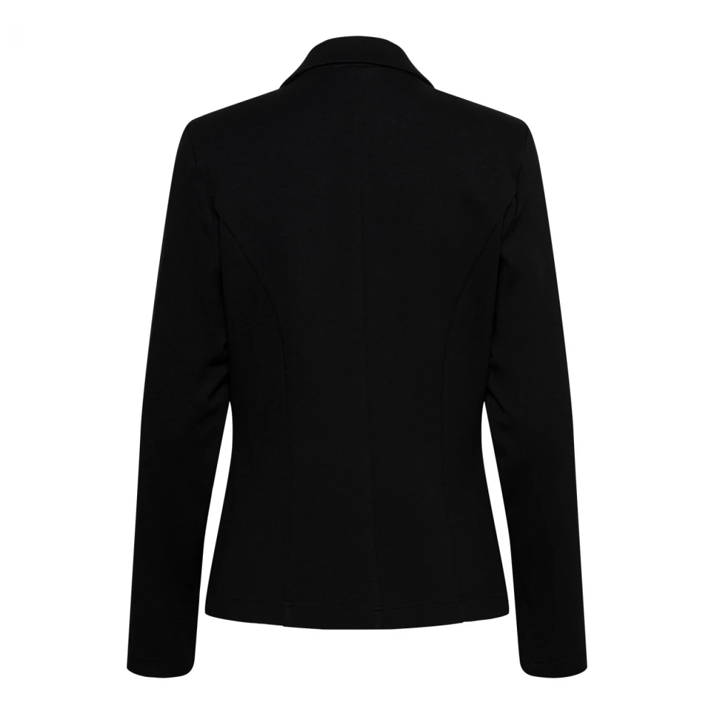&Co Woman Zwarte Ongevoerde Blazer met Paspelzak Black Dames