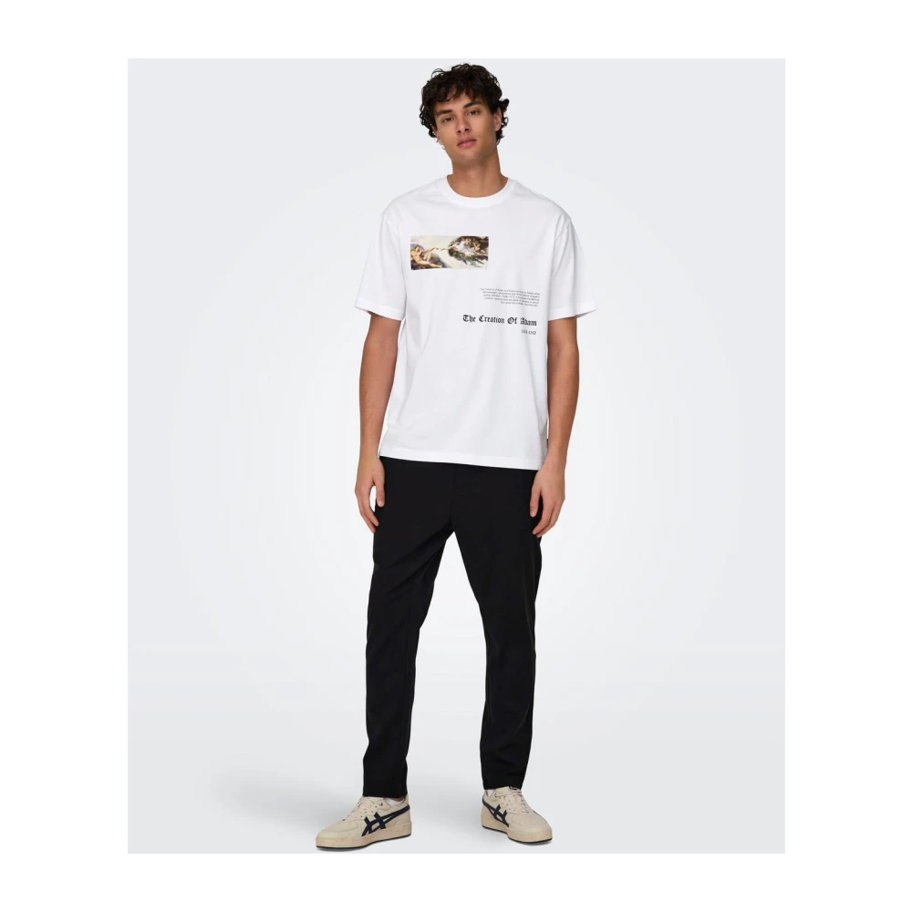 Only & Sons Heren Casual Life T-shirt White Heren